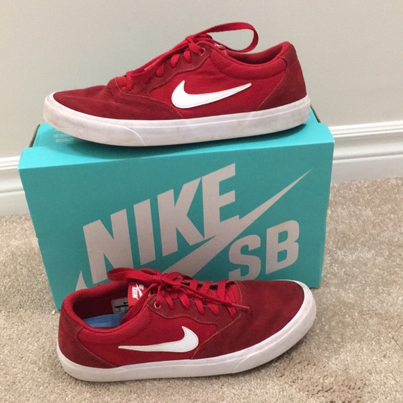 Nike SB Chron SLR Red & White Skate Shoes - Picture 3 of 4